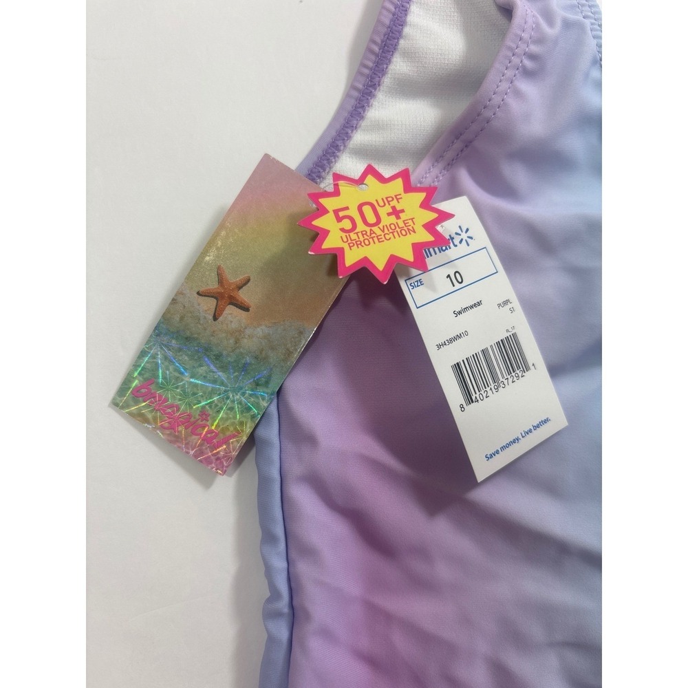 B Magical Girls Mermaid Swimsuit and Beach Towel Set UPF 50 Size 10 - Picture 4 of 6